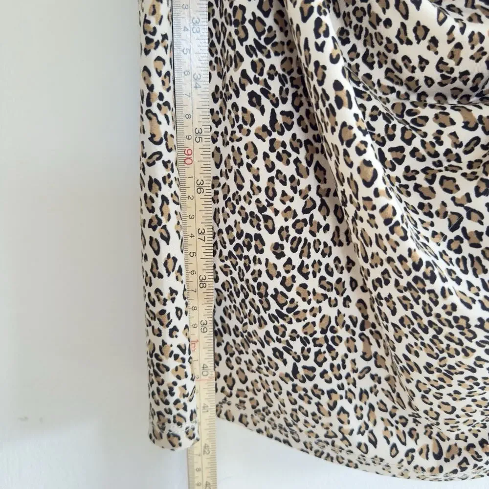 Betsy‎ Johnson Leopard Print Sleeveless Ruched Dress Women’s 10 Y2K 2010s Party